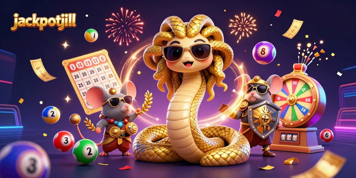 Experience the excitement of jackpotjill with Medusa and lucky elements in a vibrant casino scene.