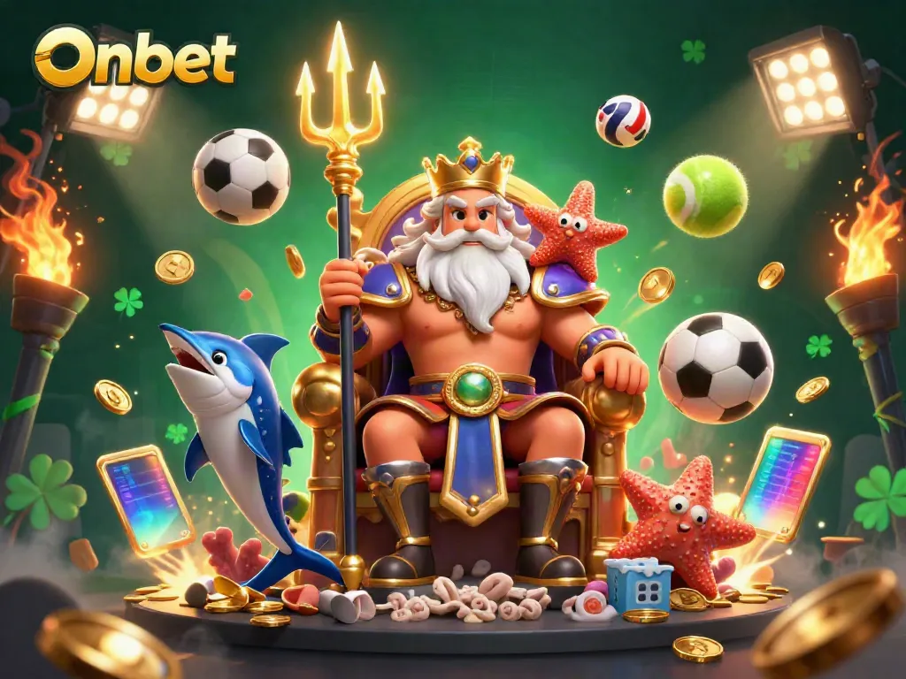 Experience Onbet's thrilling betting world with Neptune, samurai, and dynamic sports elements.