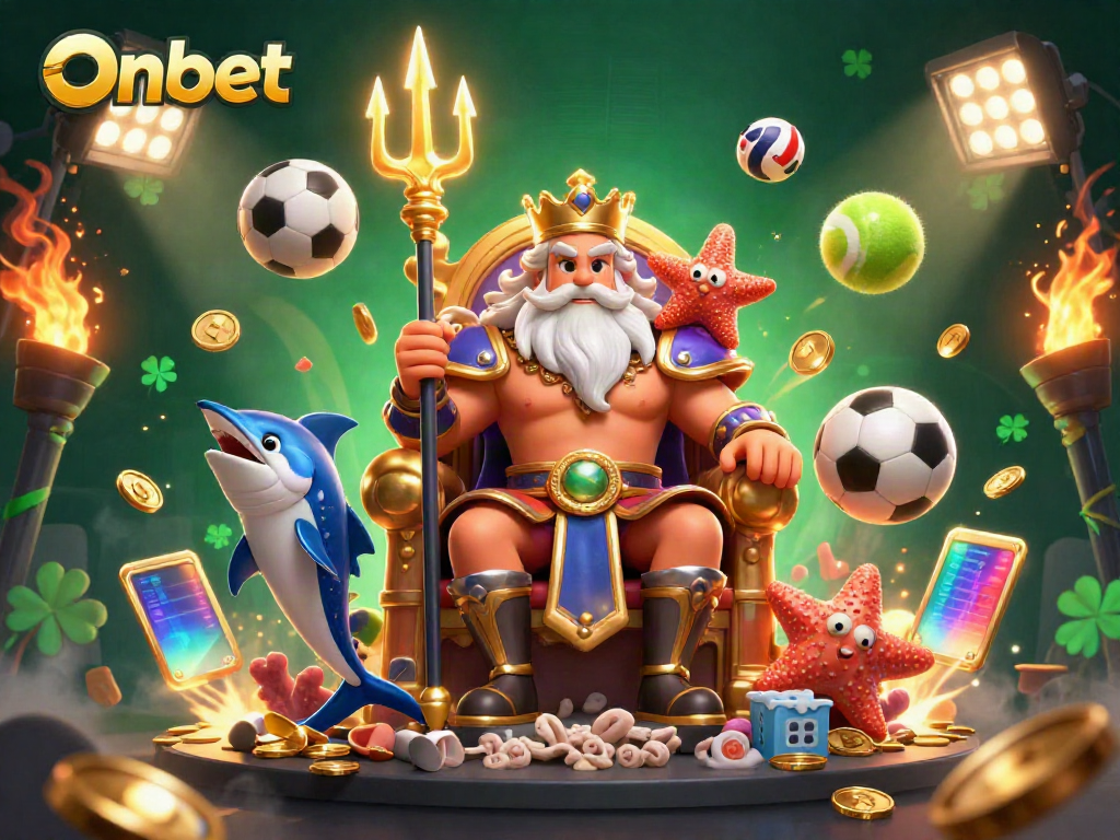 Experience Onbet's thrilling betting world with Neptune, samurai, and dynamic sports elements.