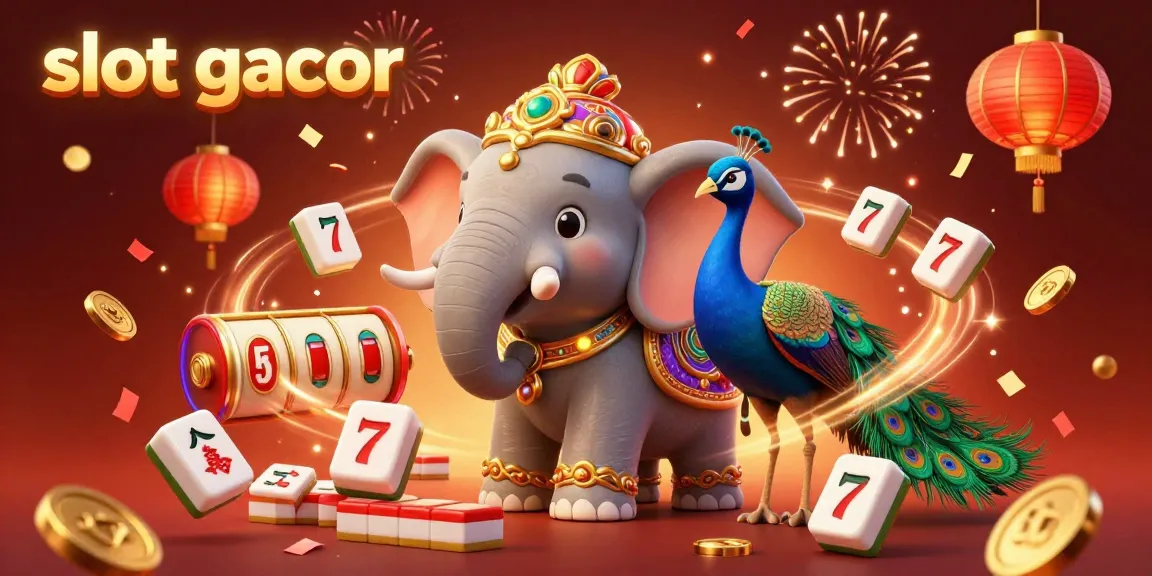 Experience the excitement of slot gacor with colorful elephants and dynamic reels in this vibrant casino scene.