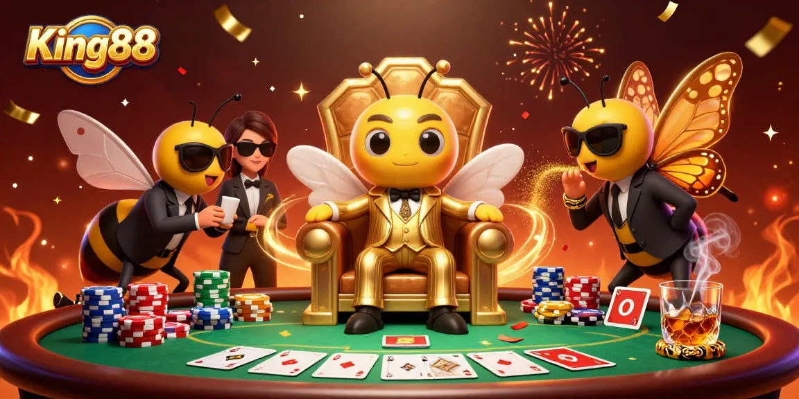 Experience thrilling moments at King88 Casino with poker games and dynamic characters in a vivid setting.